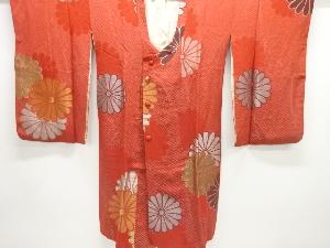 大正ロマン　菊模様織り出し漆ロング道行コート